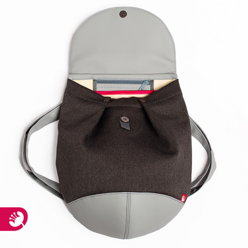 Egg Bag stříbrošedý s dudky — foto 5