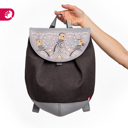 Egg Bag stříbrošedý s dudky — foto 3