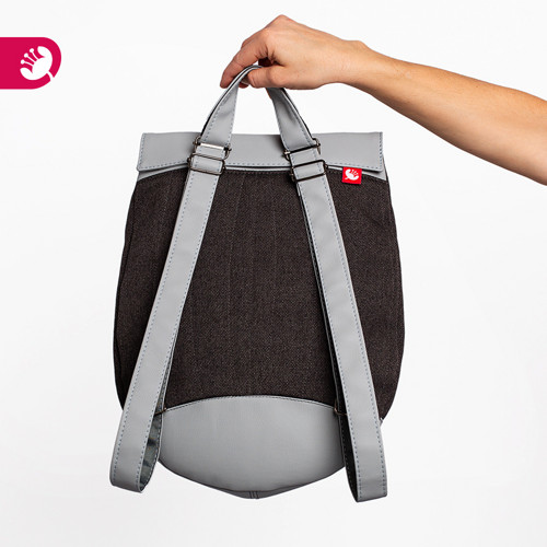 Egg Bag stříbrošedý s dudky — foto 2