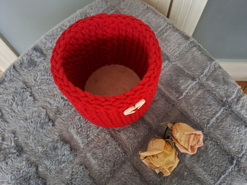 Bavlněný Háčkovaný Košík Se Srdíčkem — foto 4