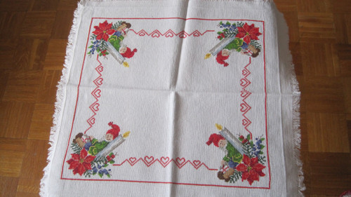 Vyšívaná dečka vintage vánoční 45cm — foto 2