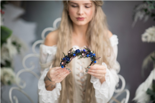 Čelenka "kouzlo vánočního lesa" - modrá — foto 6