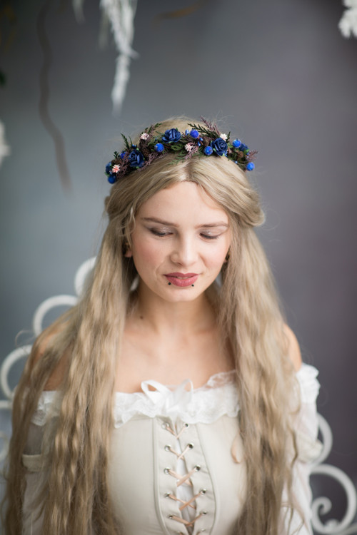 Čelenka "kouzlo vánočního lesa" - modrá — foto 4