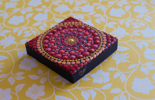 Mini mandala na plátně - "růže" — foto 5