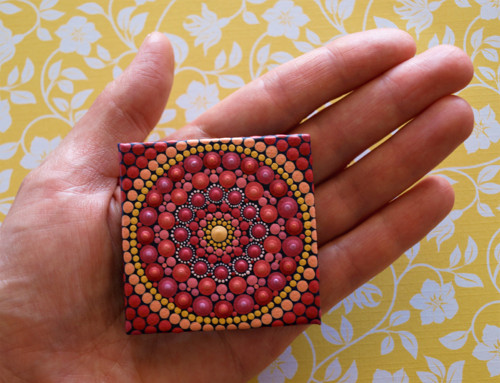 Mini mandala na plátně - "růže" — foto 4