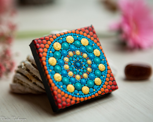 Mini mandala na plátně - "prosperita" — foto 2