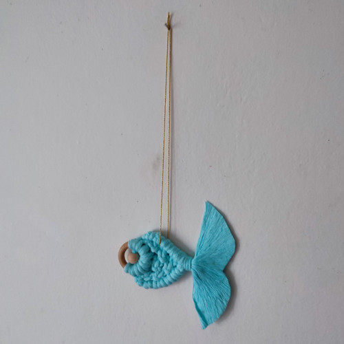 Macramé mint zelená rybička kapřík — foto 5