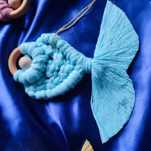 Macramé mint zelená rybička kapřík — foto 2