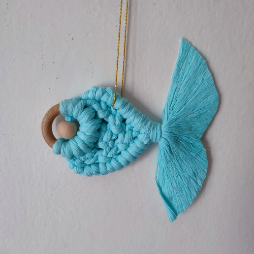 Macramé mint zelená rybička kapřík — foto 6