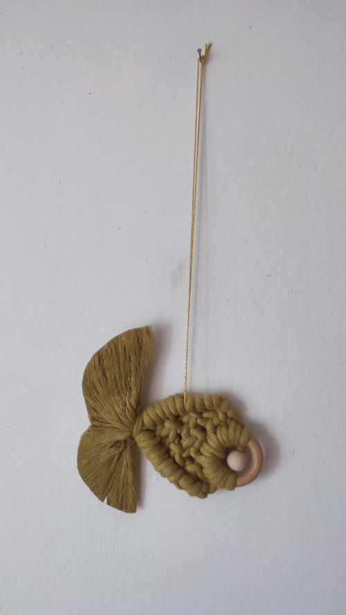 Macramé kiwi zelená rybička kapřík — foto 3
