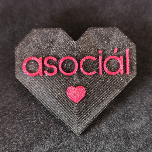 Brož s názorem - Asociál (černá + červená) — foto 3