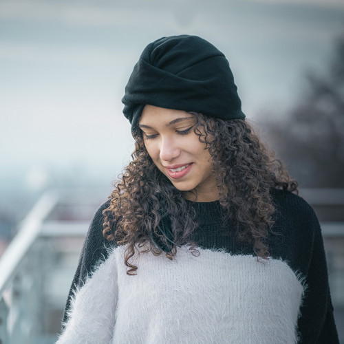 °SLEVA° Merino turban ČERNÝ — foto 2