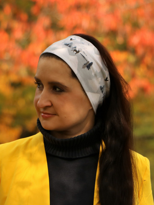 Úpletová čelenka hory šedá — foto 2
