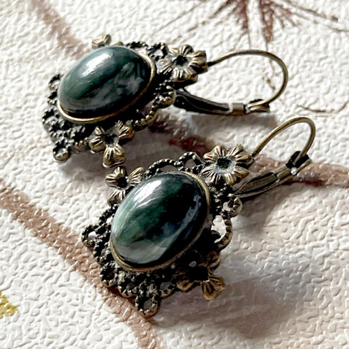 Vintage Seraphinite / Naušnice se serafinitem — foto 3