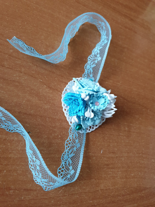 Květinový náramek modrý — foto 2
