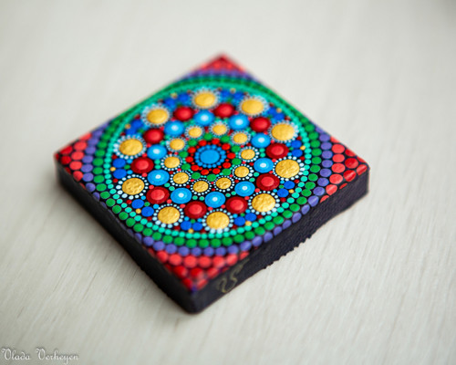 Mini mandala na plátně - zářivá — foto 3