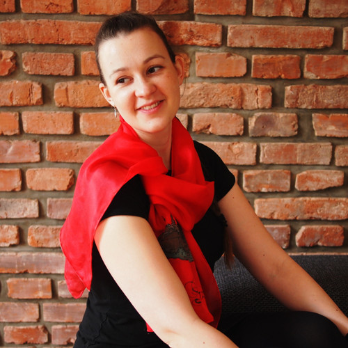 Jsme v Praze - hedvábná šála 150x45cm — foto 2