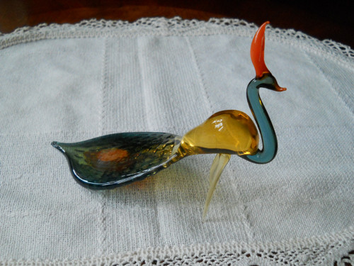 Skleněná figurka páva — foto 2