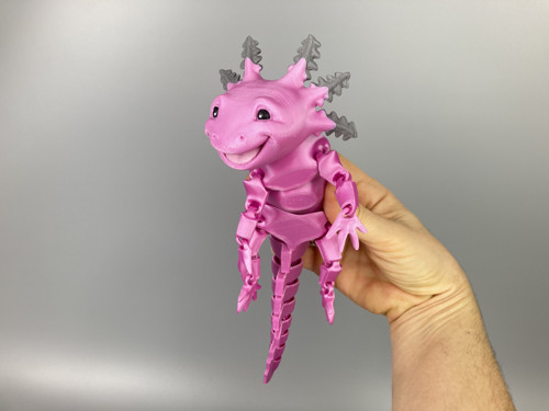 Axolotl - 25 cm, růžový, 3D tisk — foto 3