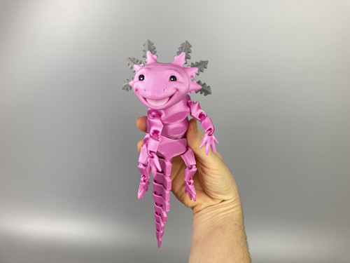 Axolotl - 25 cm, růžový, 3D tisk — foto 4