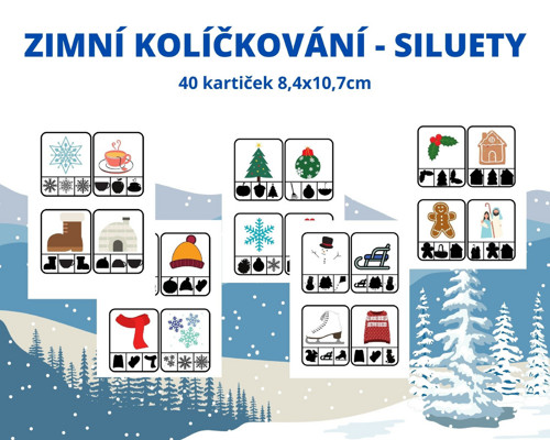 Zimní kolíčkování - siluety — foto 3