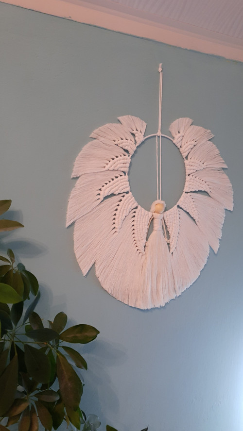 Dekorace macramé anděl v kruhu — foto 4