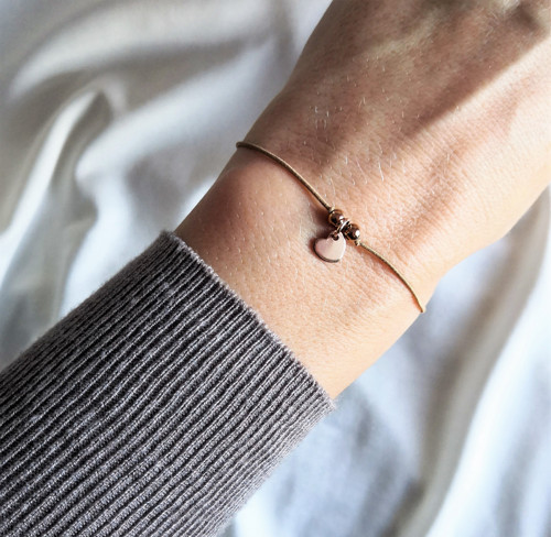 Srdíčko*rosegold ocel*náramek — foto 2