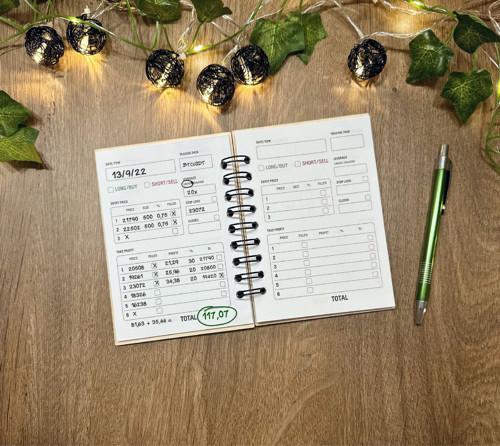 Dřevěný Trading Journal / Krypto Forex deníček — foto 2