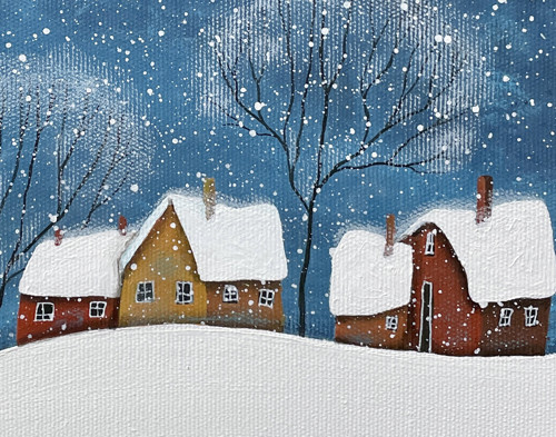 Zimní vesnička - 20x20cm — foto 2