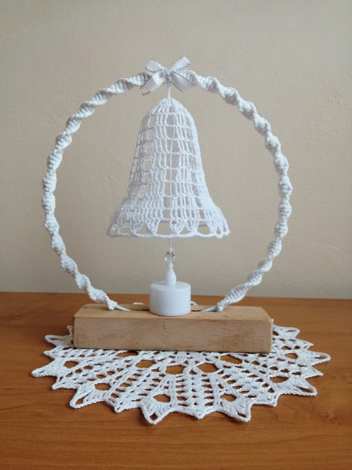 Macrame svícen se zvonečkem — foto 4