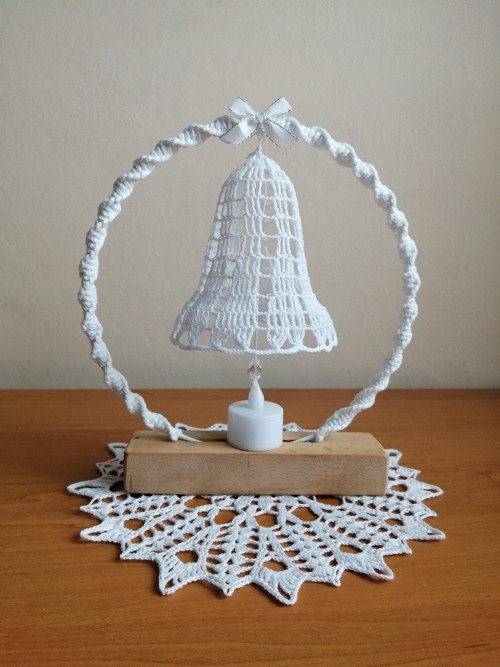 Macrame svícen se zvonečkem — foto 2