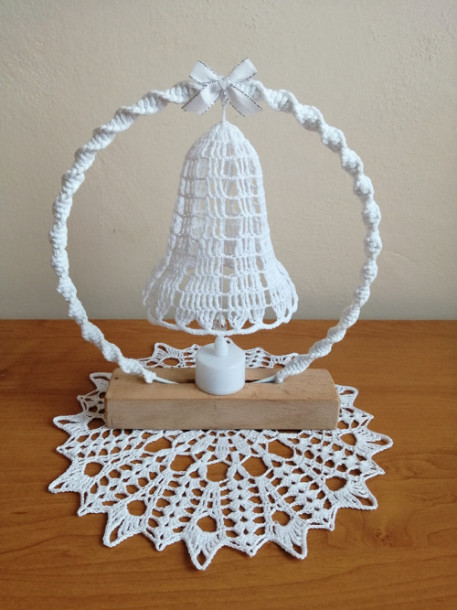 Macrame svícen se zvonečkem — foto 3
