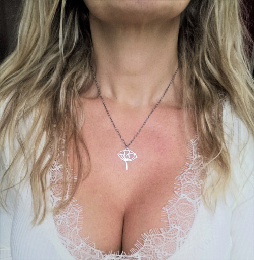 Ocelové náušnice*květy máků — foto 6