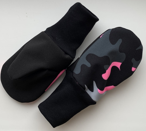 Softshellové rukavice-růžový maskáč — foto 2