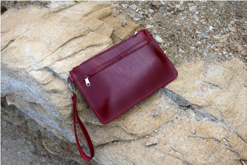 Kožená kabelka RO – tmavě červená — foto 3