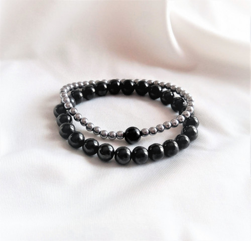 Mineraloid Jet*unisex náramek — foto 2