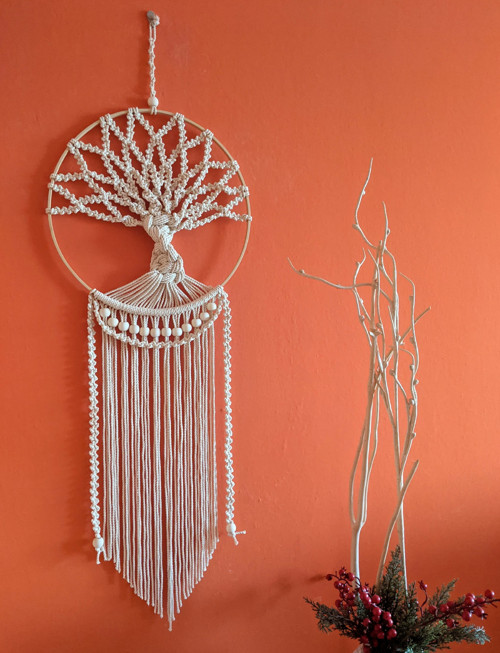 Macramé Boho biely strom — foto 3