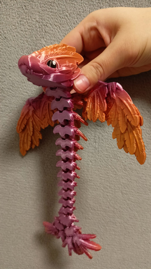 Mládě Opeřeného Hada - 21 cm - 3D Tisk — foto 3