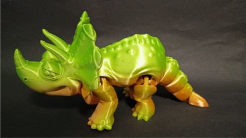 Flexi Triceratops - 17 cm - 3D tisk — foto 3