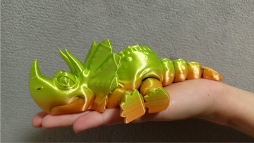 Flexi Triceratops - 17 cm - 3D tisk — foto 2