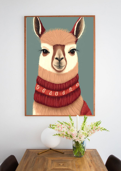 PLAKÁT A4/A3 "Vintage lama" — foto 2