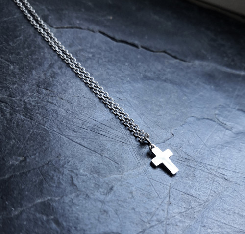 Ocelový náhrdelník*minimalistický křížek — foto 2