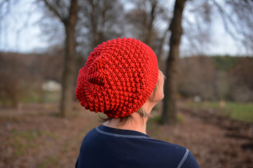 Červená dámská čepice merino — foto 2
