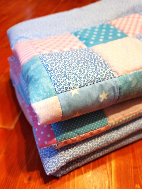 Dětská přikrývka patchwork, tyrkys růžová — foto 4