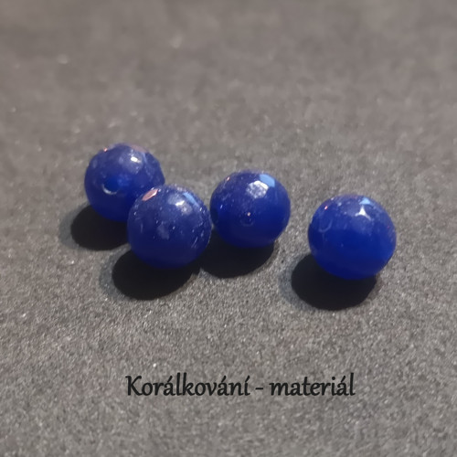 Korálky Jadeit Malaysia modrý 8mm,4ks — foto 3