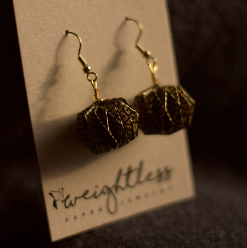 Origami náušnice – Golden — foto 4