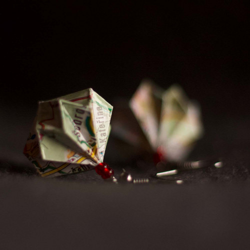 Origami náušnice – mapy — foto 4