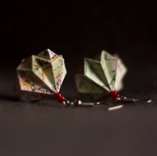 Origami náušnice – mapy — foto 2