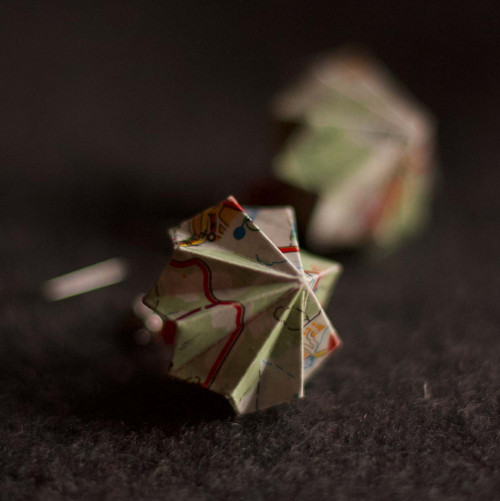 Origami náušnice – mapy — foto 3