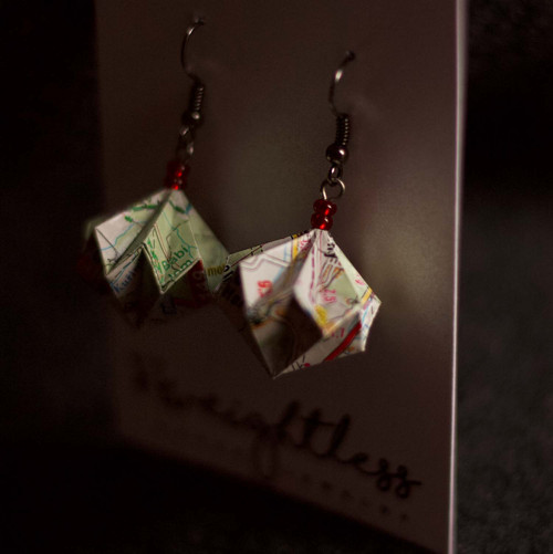 Origami náušnice – mapy — foto 6